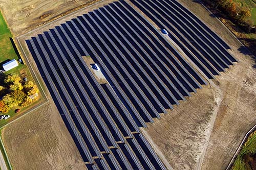 An aerial view of the Chillicothe solar farm