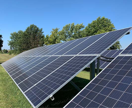 Ground mount solar panel array