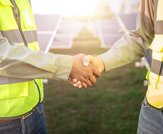 Two people shaking hands