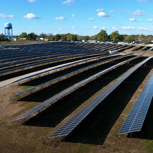 An aerial view of the City of Lebanon solar farm